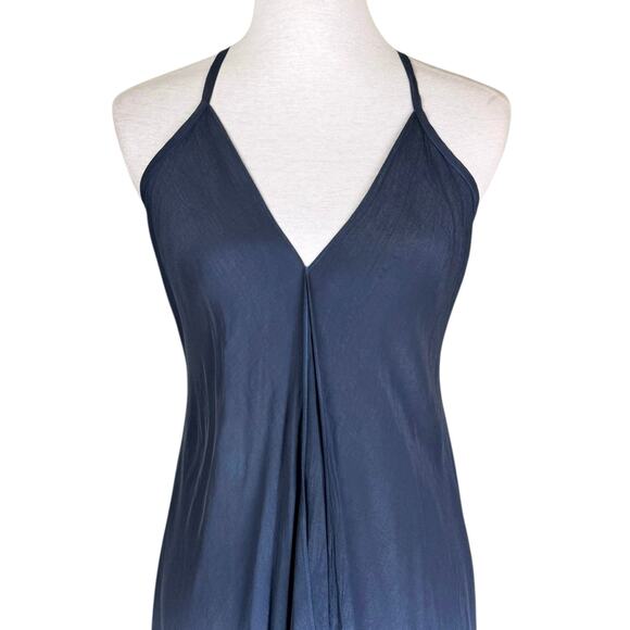 Viola Parrocchetti Navy Blue Ombre Anita Strappy Halter Vacation Maxi Dress - Picture 3 of 8